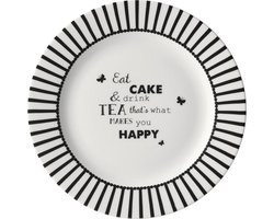 Dutch Rose Zwart/Wit Gebakbord Cake - Ø18cm