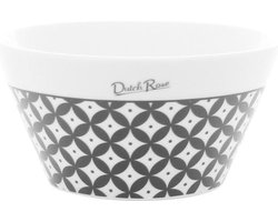 Dutch Rose Zwart/Wit Kom Rondje - Ø14cm