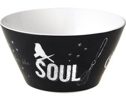 Dutch Rose Zwart/Wit Kom Soul - Ø14cm - Zwart