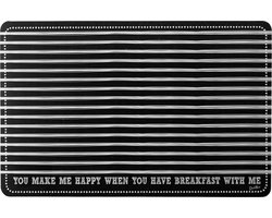 Dutch Rose Zwart/Wit Placemat - 43,5x28,2cm - Zwart
