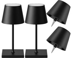 Dutch Standard Oplaadbare Tafellamp - Flessenlamp - Dimbaar - 2 in 1 - Waterdicht - Draadloos - Zwart