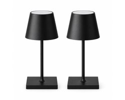 Dutch Standard Oplaadbare Tafellampen - Set van 2 - Dimbaar - Touchbediening - USB-C - 26 cm - Zwart