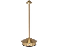 Dutch Standard - Tafellamp – Oplaadbaar – Dimbaar – 29CM – Aluminium – Nachtlamp – Goud