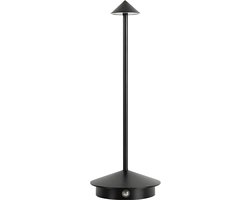 Dutch Standard - Tafellamp – Oplaadbaar – Dimbaar – 29CM – Aluminium – Nachtlamp – Zwart