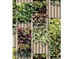 Dutch Wallcoverings - Artifice- planken/planten beige/groen - M794-04