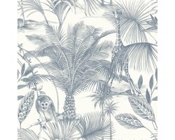 DUTCH-WALLCOVERINGS-Behang-Kidatu-blauw-en-wit