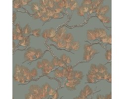 DUTCH WALLCOVERINGS Behang Pine Tree groen