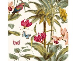 DUTCH - WALLCOVERINGS - Behang - Tropical - Palm - groen - en - roze