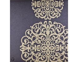 Dutch Wallcoverings Dessin - Blauw/goud