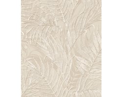 Dutch Wallcoverings - Grace Tropical palm leaf beige - vliesbehang - 10m x 53cm - GR322102
