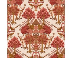 Dutch Wallcoverings - Tapestry Nordic Deer Forest Red - TP422304