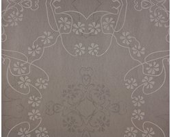 Dutch Wallcoverings Vlies bloem/damast - grijs/beige