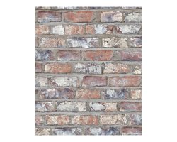 Dutch Wallcoverings vliesbehang baksteen - beige/blauw