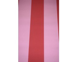 Dutch Wallcoverings Vliesbehang - Kinderbehang - Streep - Roze/Rood