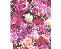 Dutch Wallcoverings vliesbehang rozen - felroze