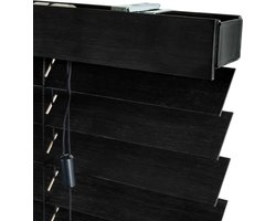 Dutchblinds® Bamboe Jaloezieën - 50mm - Zwart - 180 x 175 cm - Breedtematen van 40 t/m 300 cm