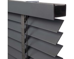 Dutchblinds® Houten Jaloezieën - 50mm - Antraciet - 120 x 250 cm - Breedtematen van 40 t/m 300 cm