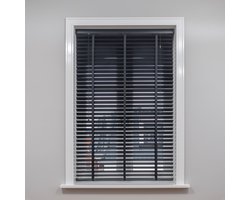 Dutchblinds® Houten Jaloezieën - 50mm - Zwart - 220 x 175 cm - Breedtematen van 40 t/m 300 cm