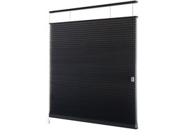 Dutchblinds - Plisségordijnen - lichtdoorlatend - Antraciet - 80 x 175 cm - Raamdecoratie op maat