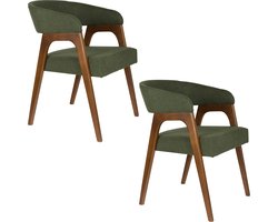 Dutchbone Adamello Eetkamertstoel Groen - Set van 2