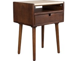 Dutchbone Arda Nachtkastje Travertin/ Hout - Beige