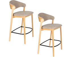 Dutchbone Babington Counter/ Barkrukken 65 cm Naturel - Set van 2