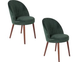 Dutchbone Barbara Eetkamerstoelen Groen - Set van 2