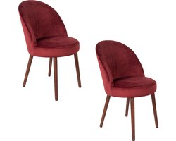 Dutchbone Barbara Eetkamerstoelen Rood - Set van 2