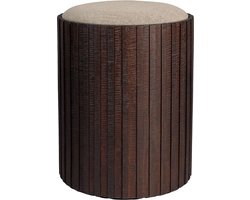 Dutchbone Bay Opbergpoef Rond - Bruin