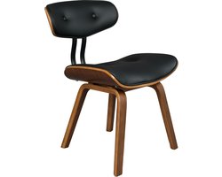 Dutchbone Blackwood Eetkamerstoel Walnootkleur/ Kunstleer Bruin