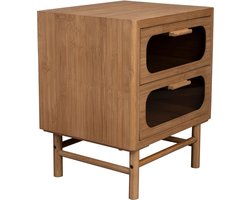 Dutchbone Caroun Bijzettafel/ Nachtkastje Bamboe Hout - Bruin}