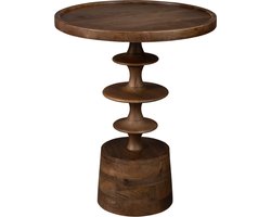 Dutchbone Cath Bijzettafel Rond 46 cm Mangohout - Bruin