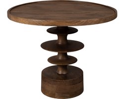 Dutchbone Cath Bijzettafel Rond 66 cm Mangohout - Bruin