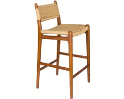 Dutchbone Cecile Barkruk rugleuning 67,5 cm Walnoot kleur - Bruin