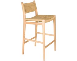 Dutchbone Cecile Counter/ Barkruk met Rugleuning Hout Naturel