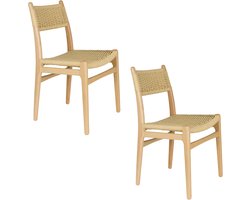 Dutchbone Cecile Eetkamerstoelen Hout Naturel - Set van 2