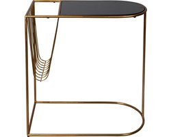 Dutchbone Eileen Bijzettafel/ Tijdschriftenrek Zwart/ Goud