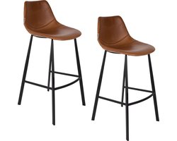 Dutchbone Franky Barkruk Bruin 80 cm - Set van 2