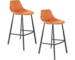 Dutchbone Franky Barkruk Oranje 80 cm - Set van 2
