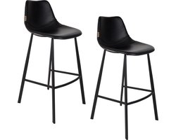 Dutchbone Franky Barkruk Zwart 80 cm - Set van 2
