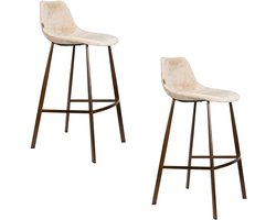 Dutchbone Franky Barkrukken rugleuning 80 cm Beige - Set van 2