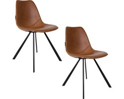 Dutchbone Franky Eetkamerstoelen Bruin - Set van 2