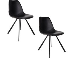 Dutchbone Franky Stoel Zwart - Set van 2