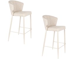 Dutchbone Georgia Barkrukken rugleuning 73 cm Beige - Set van 2