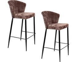 Dutchbone Georgia Barkrukken rugleuning 73 cm Paars - Set van 2