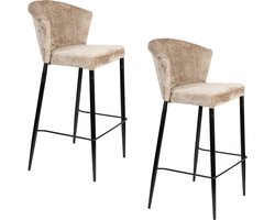 Dutchbone Georgia Barkrukken rugleuning 73 cm Taupe - Set van 2