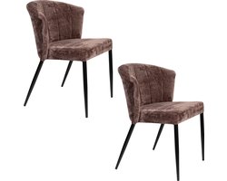 Dutchbone Georgia Eetkamerstoelen Paars - Set van 2