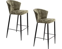 Dutchbone Georgia Kruk Counter/ Barkruk Green - Set van 2