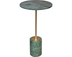 Dutchbone Gunnar Bijzettafel Rond 37,5 cm Marmer Groen/ Goud