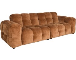 Dutchbone Hackman 3-zitsbank Velours Cognac Bruin